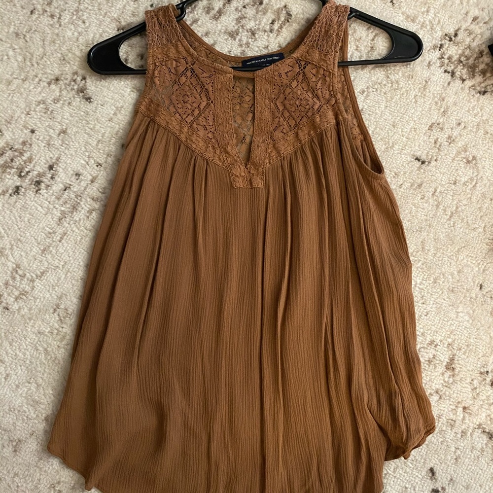 Brown lace tank top